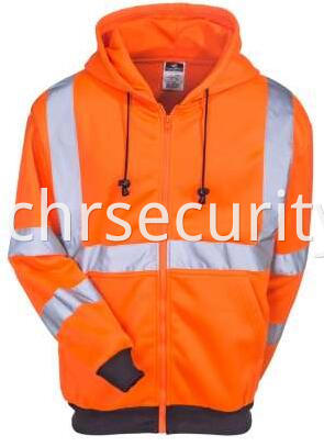 High-Visibility Orange Fleece Hooded Sweatshirt